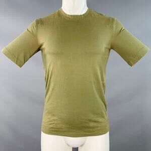 JOHN BARTLETT Size 38 Green Olive Cotton Crew Neck T-shirt